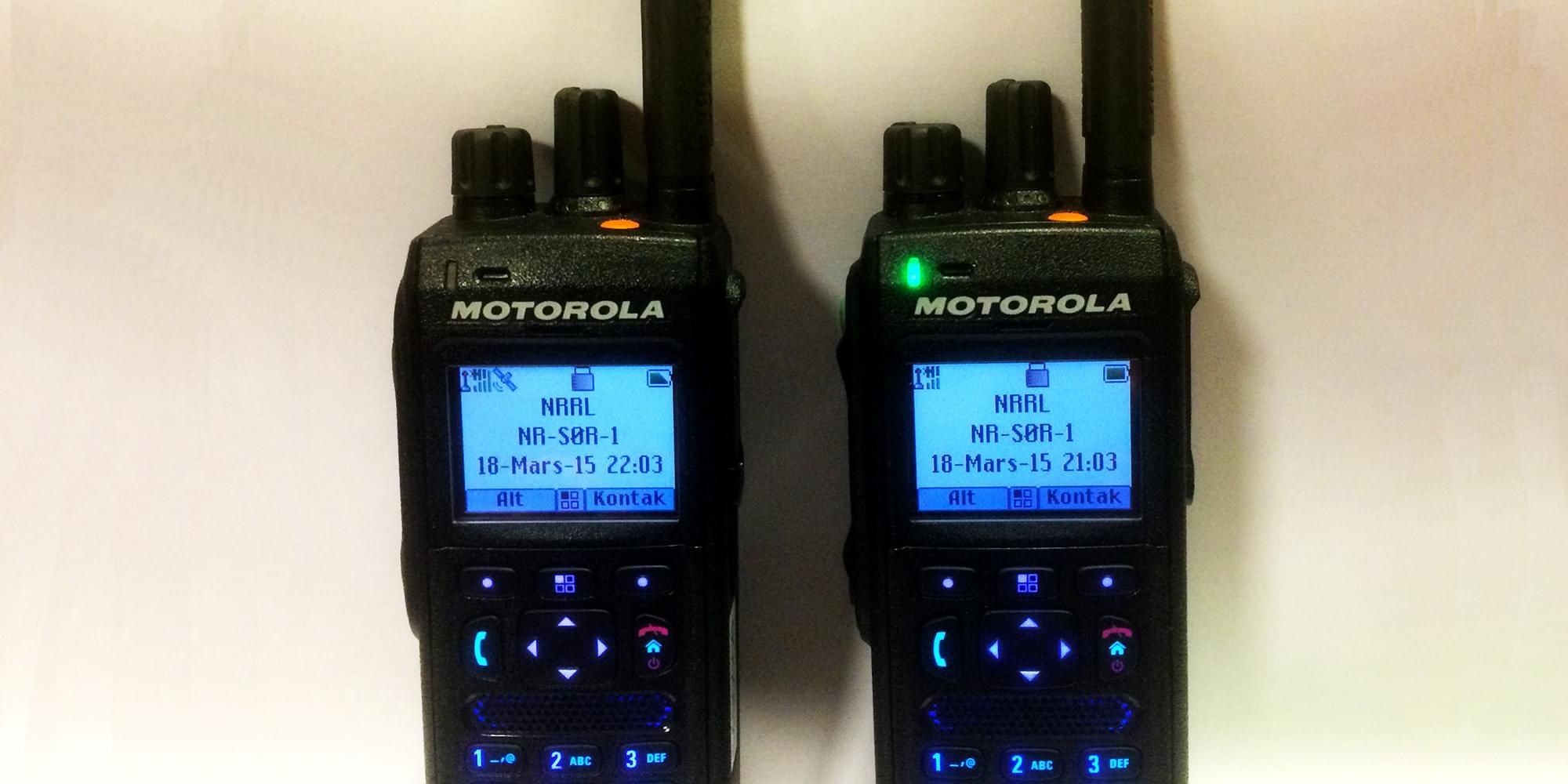 Nødnett-terminaler fra Motorola. Foto.